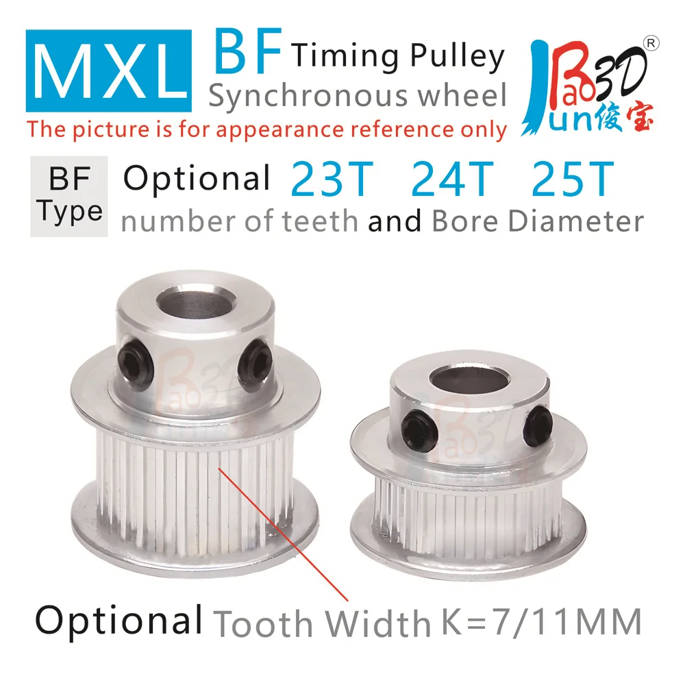 ٸ  BF Ÿ MXL, 23T, 24T, 25  Ÿ̹  , 4-15  ʺ, 7 11mm  , 3D  ǰ